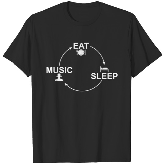 Discover Cycle Music: Eat-Sleep-Music Repeat 24/7 T-shirt