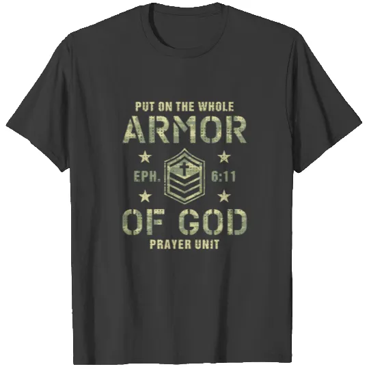 Armor of God Gift for Christians Religious Camoufl T-shirt