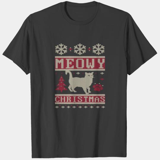 Meow Christmas Ugly Christmas T-shirt