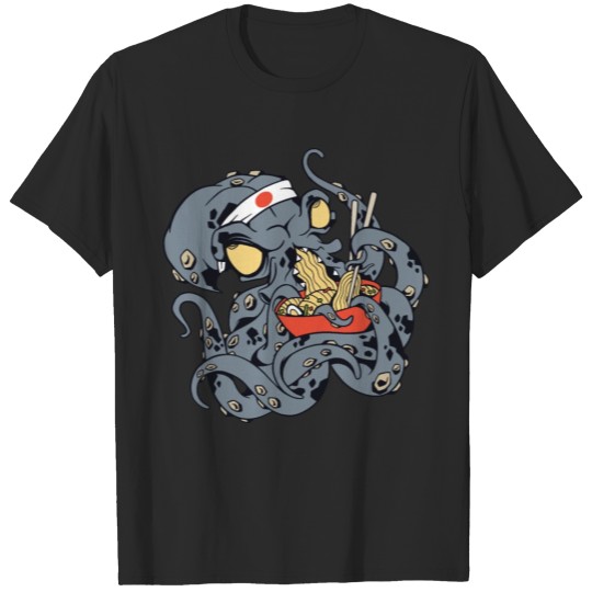 Discover Octopus Kraken Eats Japanese Ramen Japan Design T-shirt