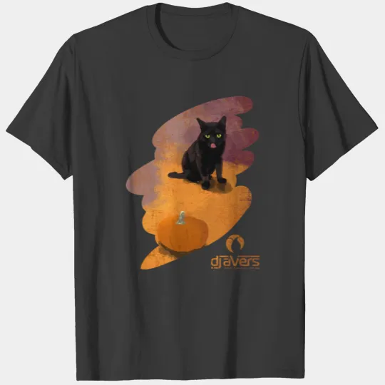 Black Cat and a Pumpkin T-shirt