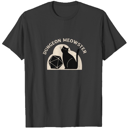 Funny Dungeon Meowster RPG Gamer Cat T-shirt