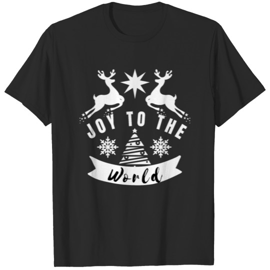 Discover Joy To The World Reindeer Christmas Tree Snow T-shirt