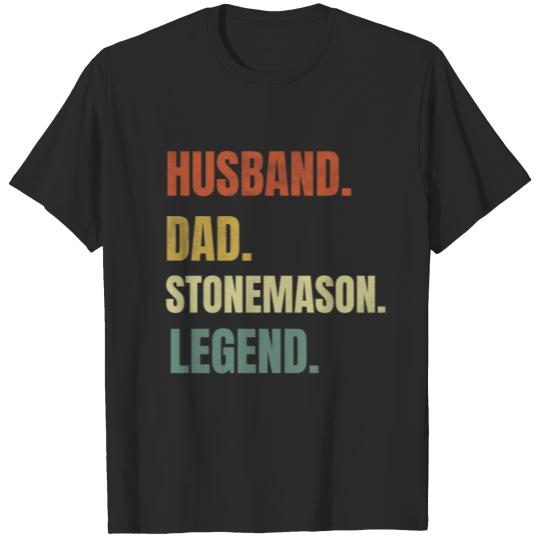 Discover Husband Dad Stonemason Legend | Stonemasonry T-shirt