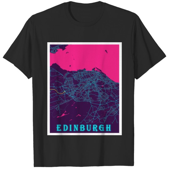 Discover EDINBURGH Neon City Map T-shirt