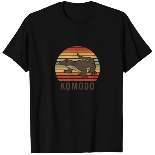 Komodo dragon vintage retro sunset T-shirt