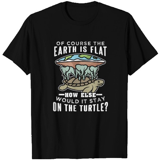 Flat Earth turtle elephant T-shirt