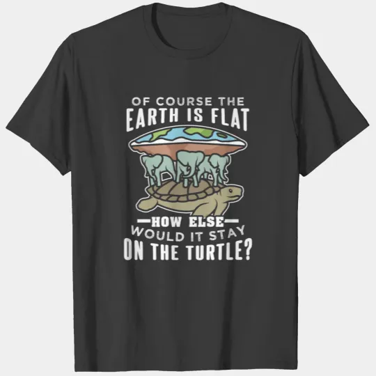 Flat Earth turtle elephant T-shirt