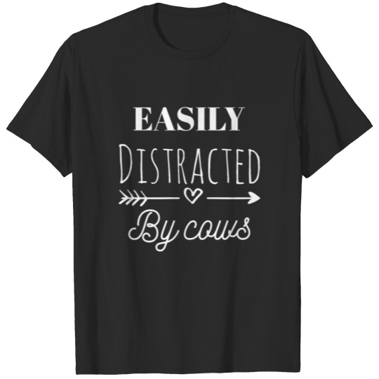 Discover Easily Distracted by Cows Shirt,Funny Cow Tee T-shirt