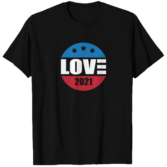 Love America 2021 New Year Red Blue T-shirt