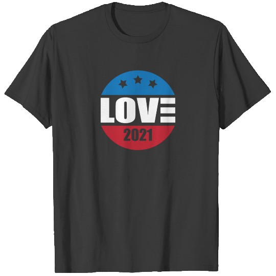 Love America 2021 New Year Red Blue T-shirt
