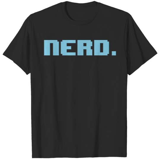 Discover Nerd Simpel Pixel retro Hell Blau T-shirt