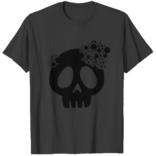 Black skull and disintegration T-shirt