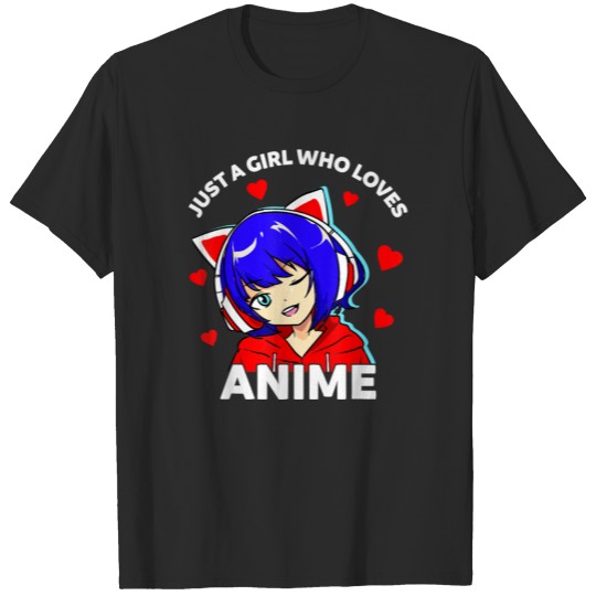 Discover Just A Girl Who Loves Anime Merch Manga Anime Teen T-shirt