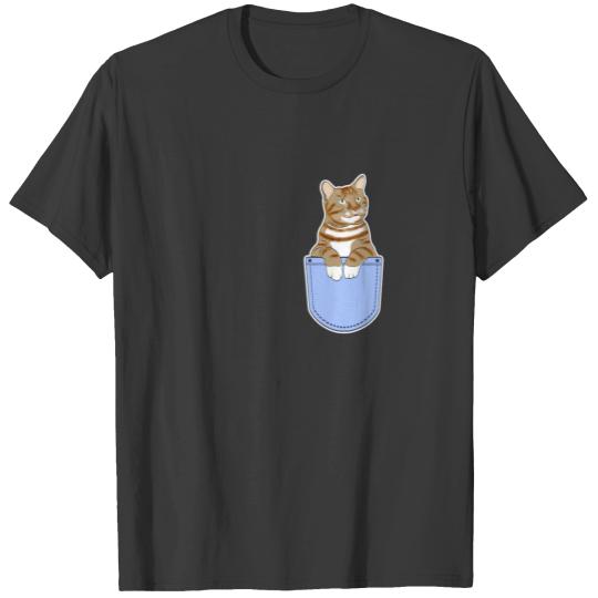 Cute Cat Pocket Bengal Pocket Cat Kitten Gift T-shirt
