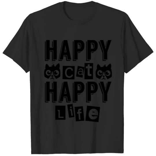 Discover Cat owner Happy Cat Happy Life T-shirt