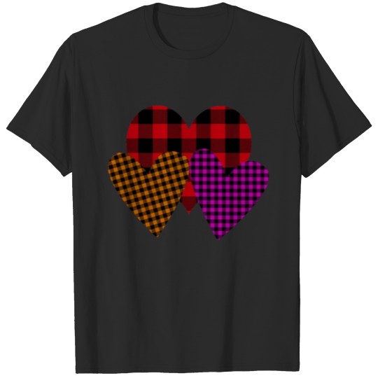 Discover Heart Love Plaid Valentines Day T-shirt