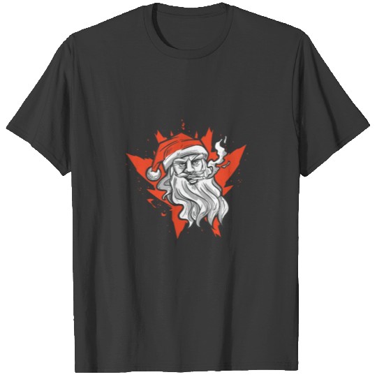 bad santa claus smoking T-shirt