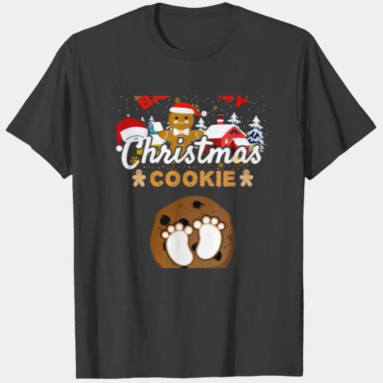 Pregnant Christmas Cookie Funny Cookie Pregnancy T-shirt