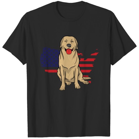 Discover American Flag Patriotic Happy Smiling Labrador T-shirt