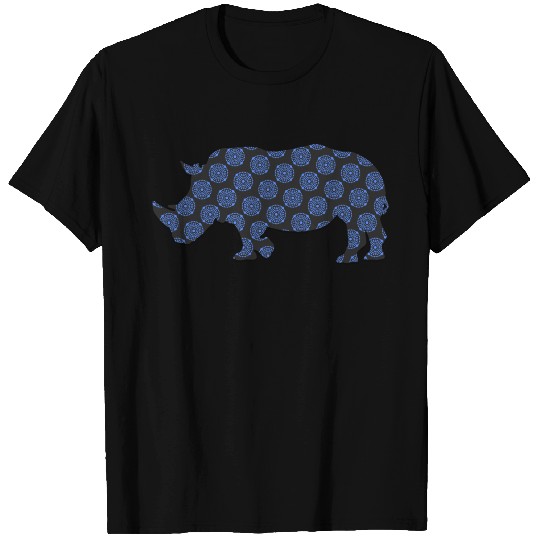 Rhino silhouette with a african pattern design T-shirt