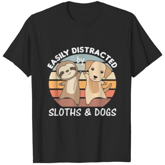 Discover Easily Distracted By Sloths And Dogs Labrador T-shirt