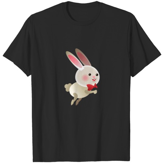 Discover Cute Bunny With A Bow Jumps T-shirt