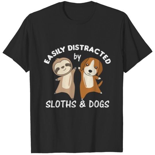 Discover Easily Distracted By Sloths And Dogs Cute Animals T-shirt