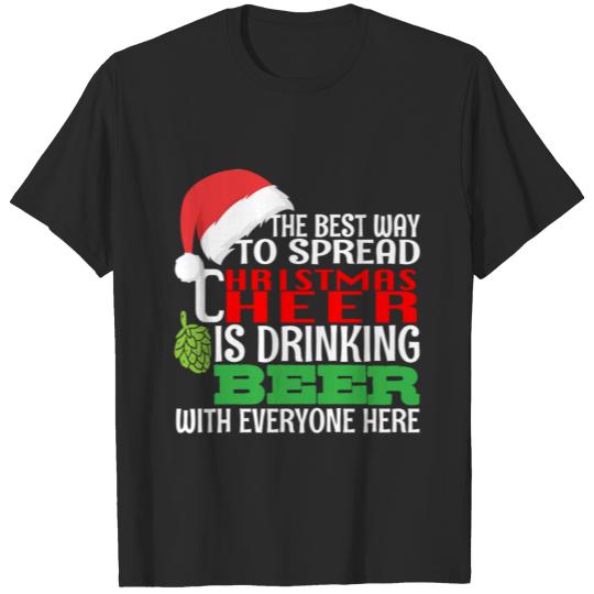 Discover Funny Christmas Cheer Beer Drinking Holiday Spirit T-shirt