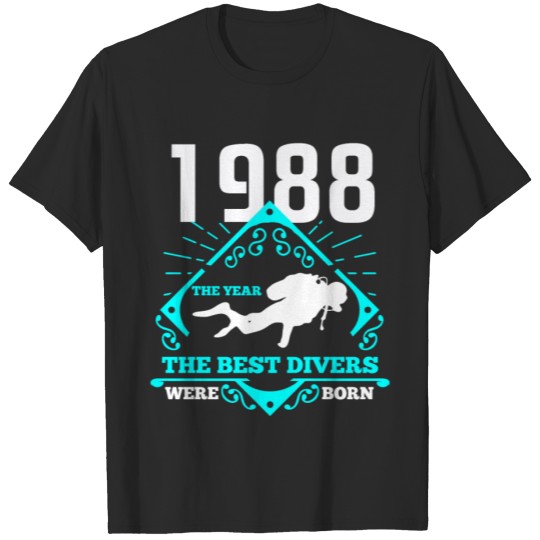 Discover Scuba Diving 1988 Birthday Present Diver Gift T-shirt