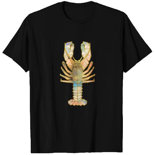Ancient Lobster Geometric Gold Lines T-shirt