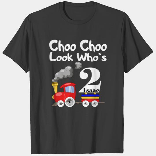 2nd Birthday Boy Isaac Choo Choo Train T-shirt