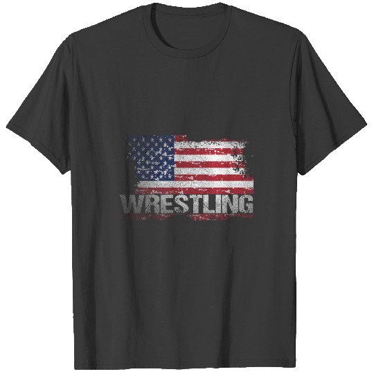 Usa Flag College Wrestling Amateur Wrestler Gift T-shirt
