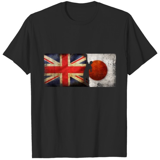 Beach Volleyball Men UK Flag Tokyo 2021 Japan Flag T-shirt