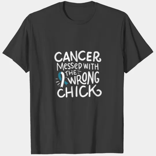 Cervical Cancer Fighter Chemo Gift White And Teal T-shirt