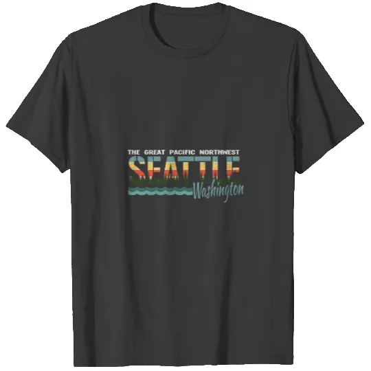 Distressed Retro Seattle Wa Pacific Northwest Shir T-shirt