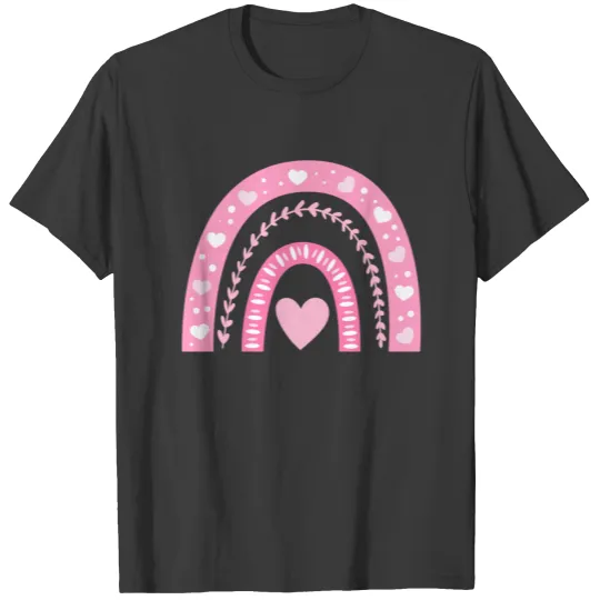Valentine's Rainbow Pink Heart T-shirt