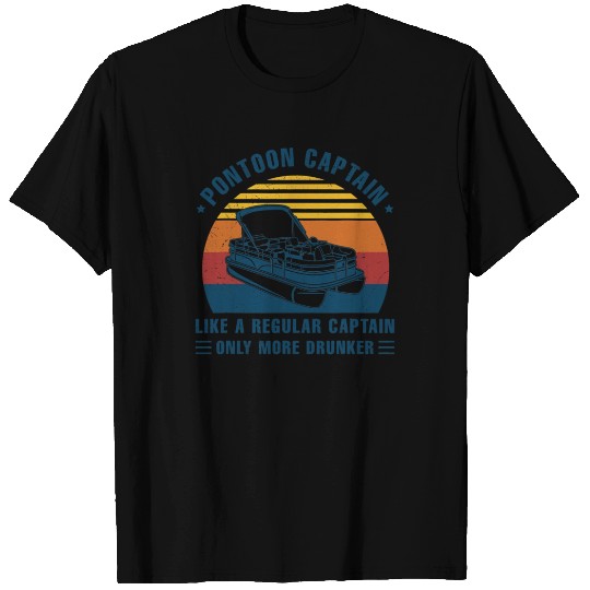 Drunk Pontoon Captain Grandpa Dad Pontoon T-shirt