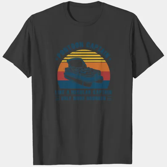 Drunk Pontoon Captain Grandpa Dad Pontoon T-shirt