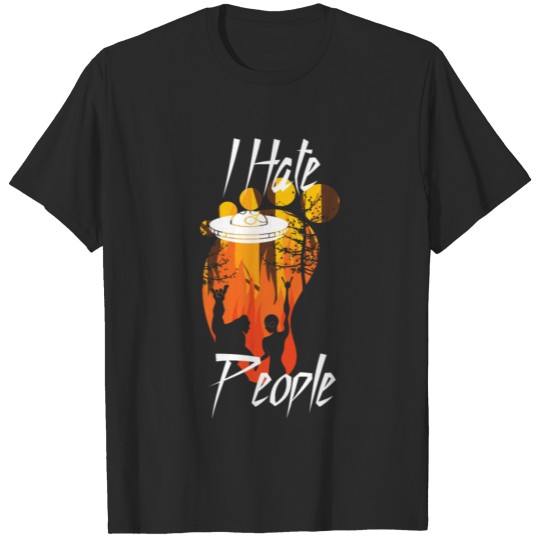 Discover Funny Bigfoot Alien I Hate People T-shirt