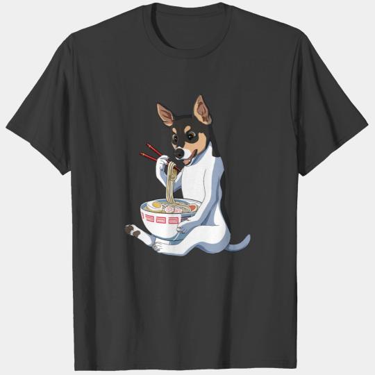 Funny Dog Japanese Kawaii Ramen Rat Terrier T-shirt
