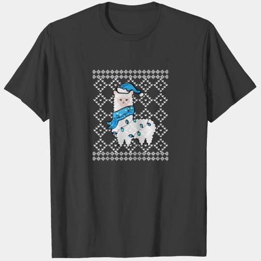 Hanukkah Ugly Sweater Llama Festive Holiday Raglan T-shirt