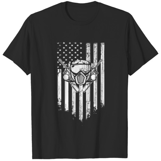 Discover Paintball Mask American Flag Apparel T-shirt
