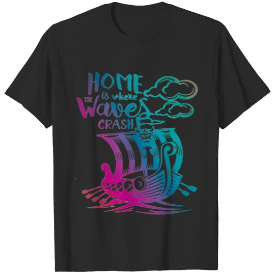 Viking boat, nordic, odin, thor, vikings dragon T-shirt