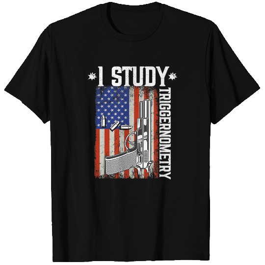 I Study Triggernometry Gun On Back Gift Vintage T-shirt