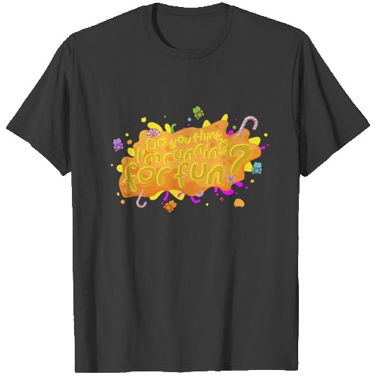 Funny Running To Get Sweets Runners T-shirt