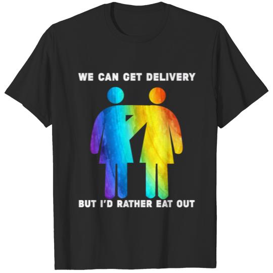 Discover Lesbian Flag Rainbow Pride Symbol Eat Valentines T-shirt