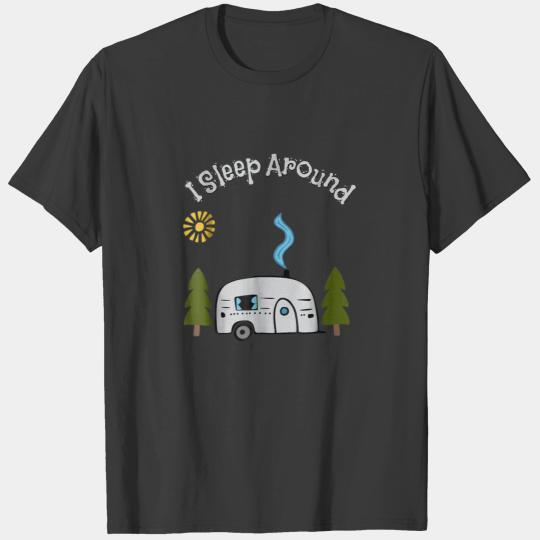 Discover Funny Sarcastic I Sleep Around RV Camping Outdoor T-shirt