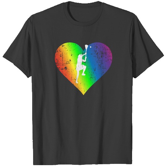 Lacrosse Pride Rainbow Heart T-shirt
