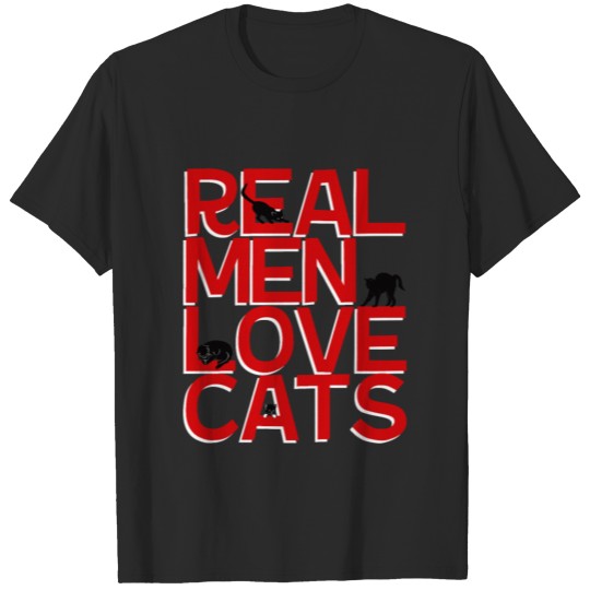 Discover REAL MEN LOVE CATS T-shirt